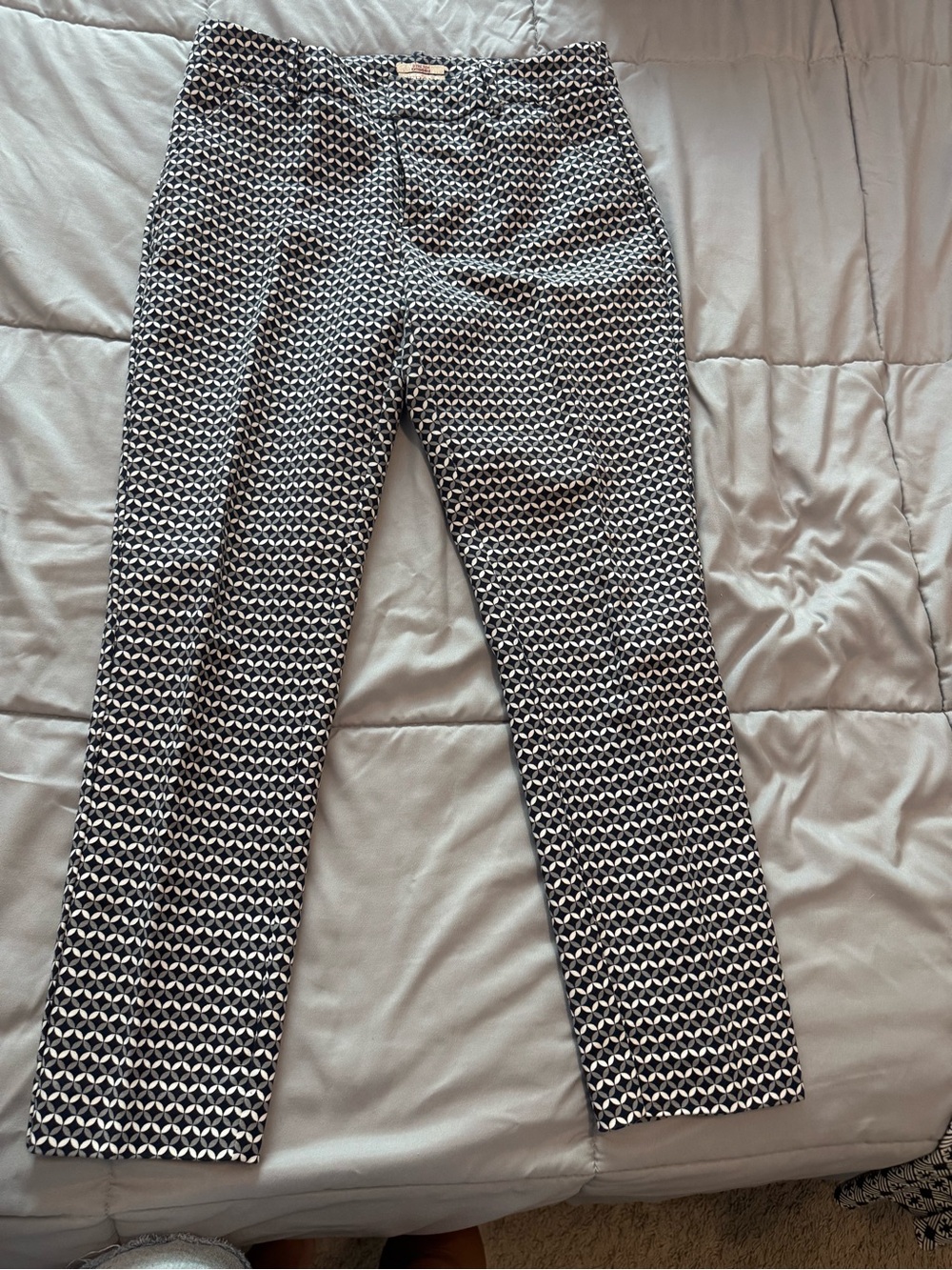 Merona Black and White Geo-Pattern Slim Trousers